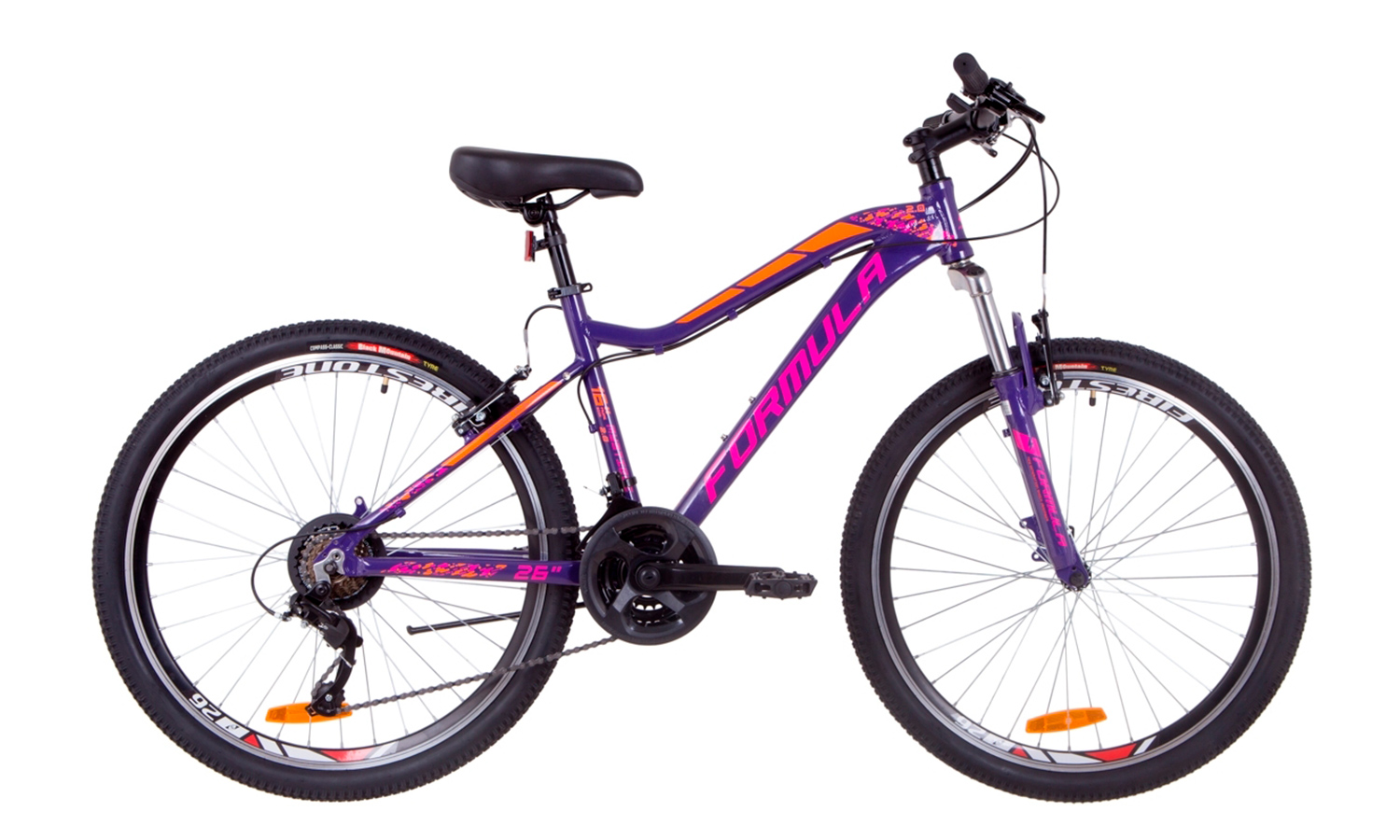 Фотография Велосипед 26" Formula MYSTIQUE 2.0 Vbr (2019) 2019 Фиолетово-оранжевый